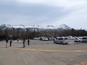 5日目　駐車場からの知床連山